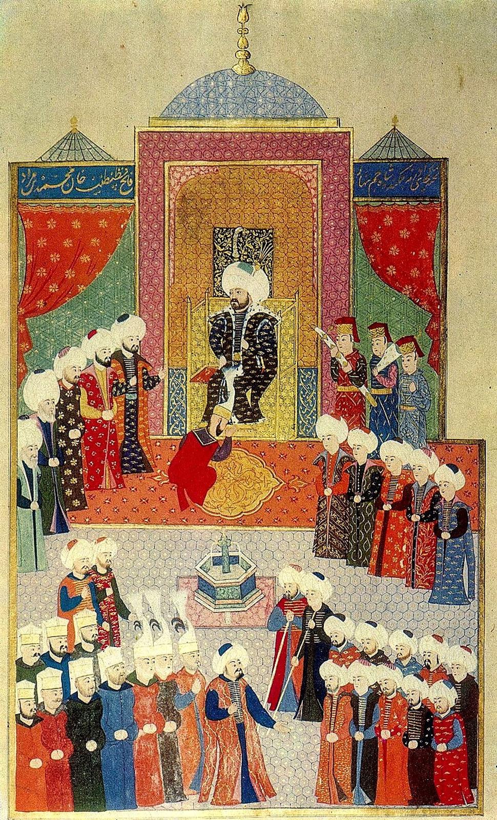 Slávnostný nástup Mehmeda II. na trón v Edirne (1451)
