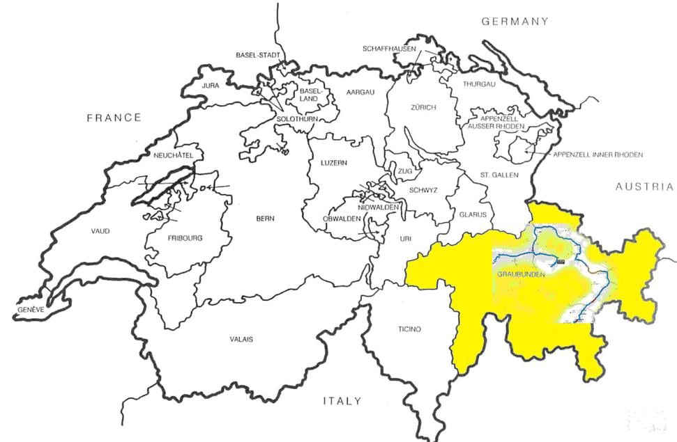 Mapa Švajčiarska
