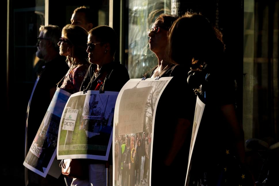 Protest event by the Open Culture! platform entitled Standing Together with Slovaks in Serbia – Photographs from Bački Petrovac Exhibited in Bratislava. The gathering took place in Bratislava on 19 August 2025.