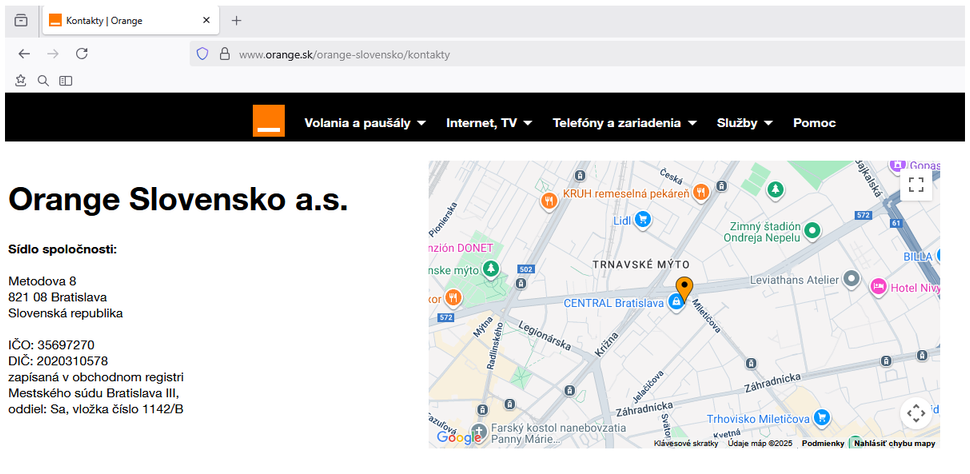 Kontaktné údaje