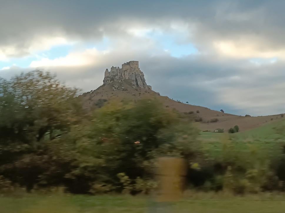 Spišský hrad z autobusu.