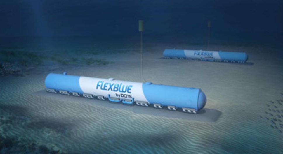 Umiestnenie jadrovej elektrárene Flexblue na morskom dne.
