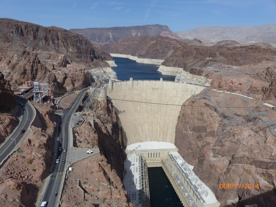 Hoover Dam, NV Pohľad z mosta