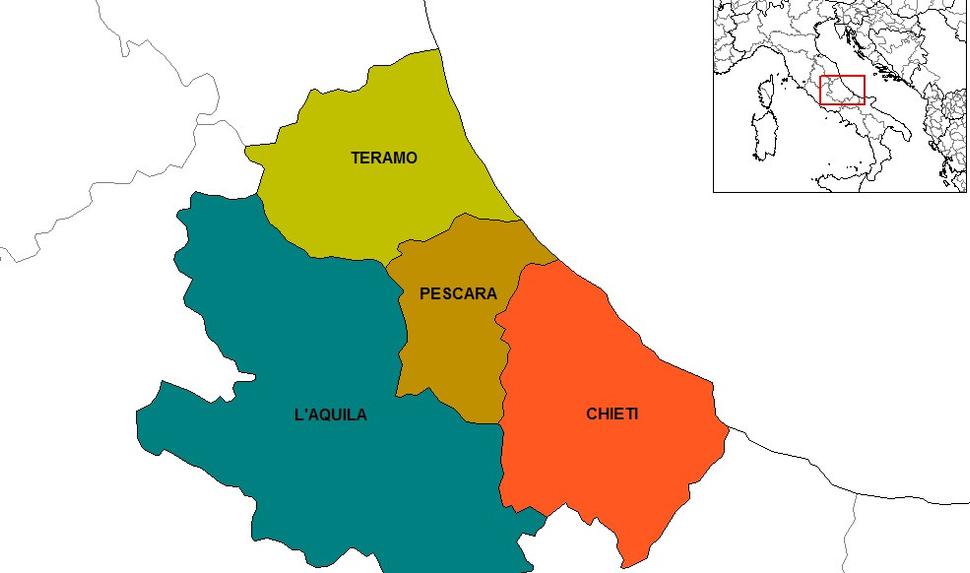 Abruzzo - mapka