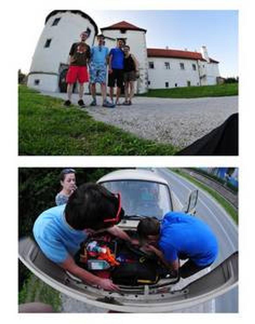 1/2 - historické centrum mesta Varaždin, 2/2 - oprava brzdových svetiel