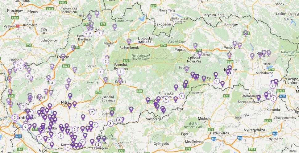 Mapa kandidátov zo Strany maďarskej koalície (SMK) a zo Slovenskej demokratickej a kresťanskej únie (SDKÚ-DS)