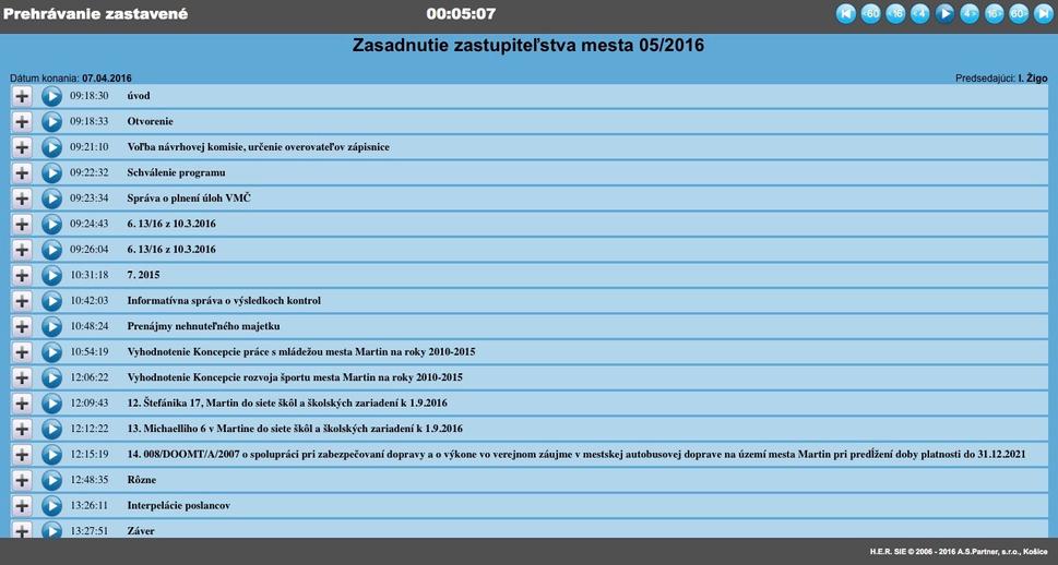 Bod číslo 20: Rôzne, v audiozázname mestského zastupiteľstva z pred dvoch týždňov je zverejnený