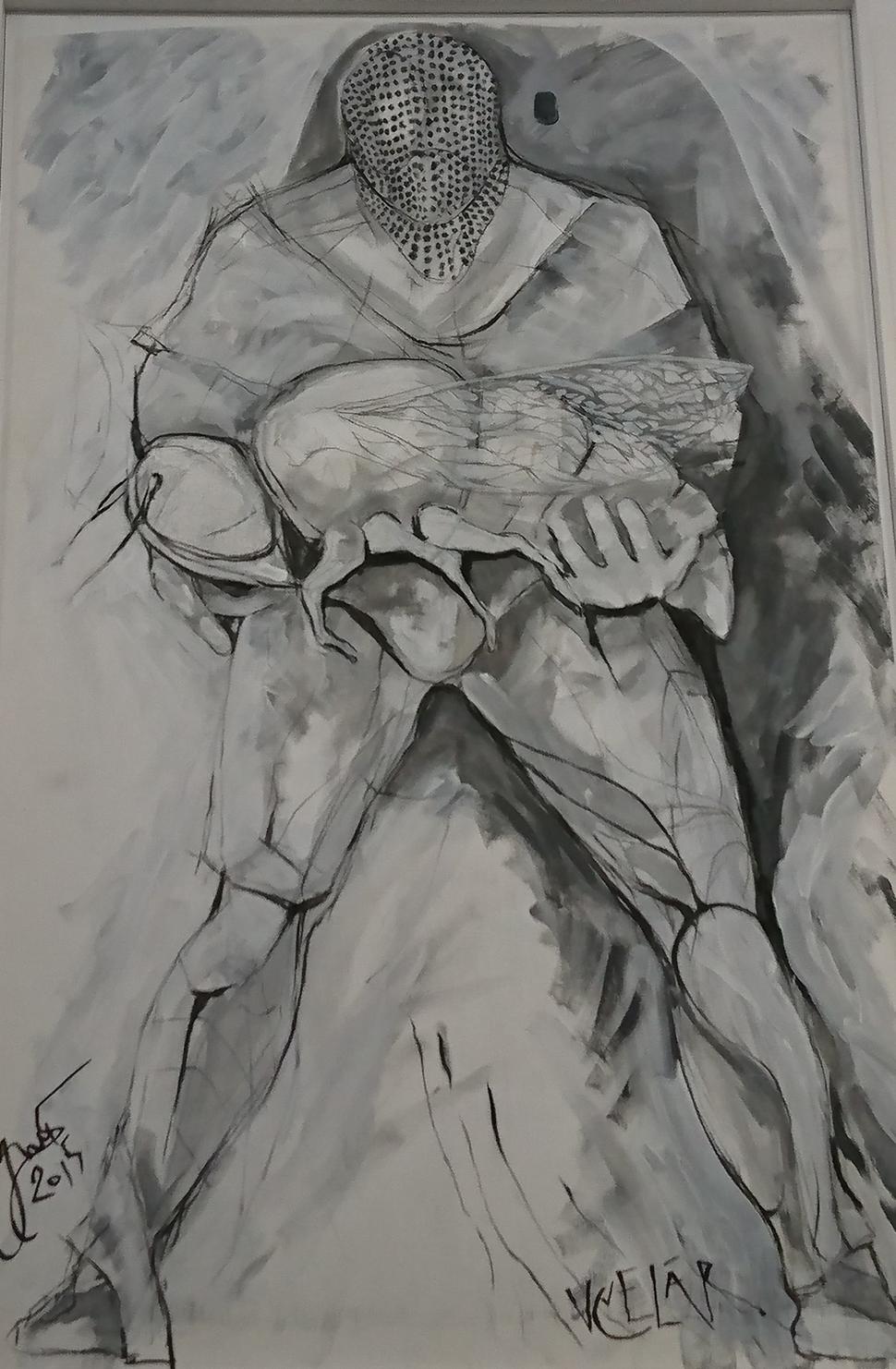 Včelár / kresba uhľom