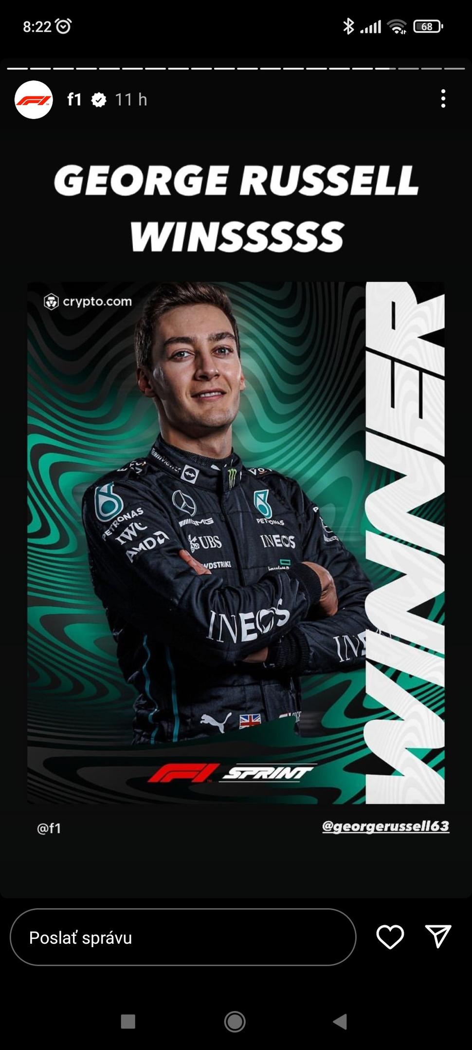 George Russell je víťazom už bol Sprint vo Formule 1.