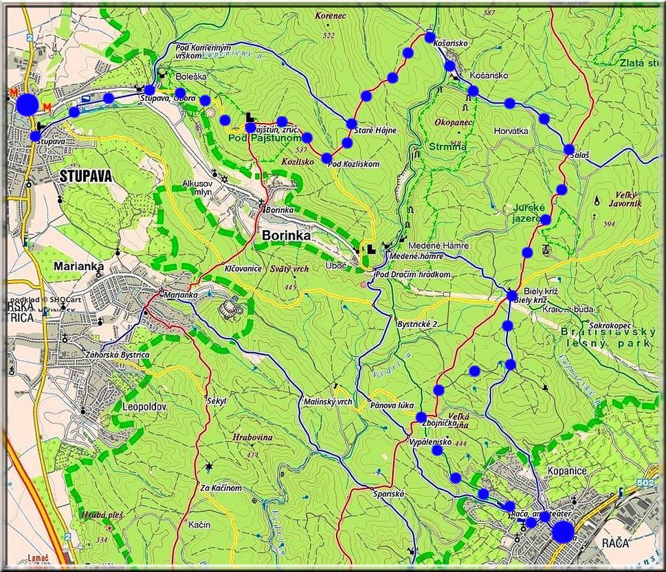 Trasa z Rače do Stupavy