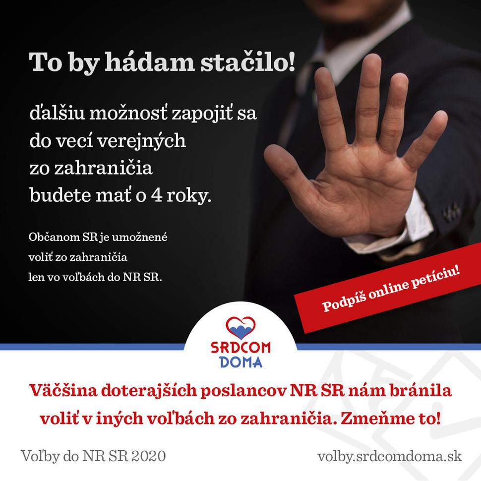 Podpíšte petíciu za rozšírenie voľby zo zahraničia. Voľme odkiaľkoľvek - tak ako to svojim občanom umožňujú moderné krajiny celého sveta!