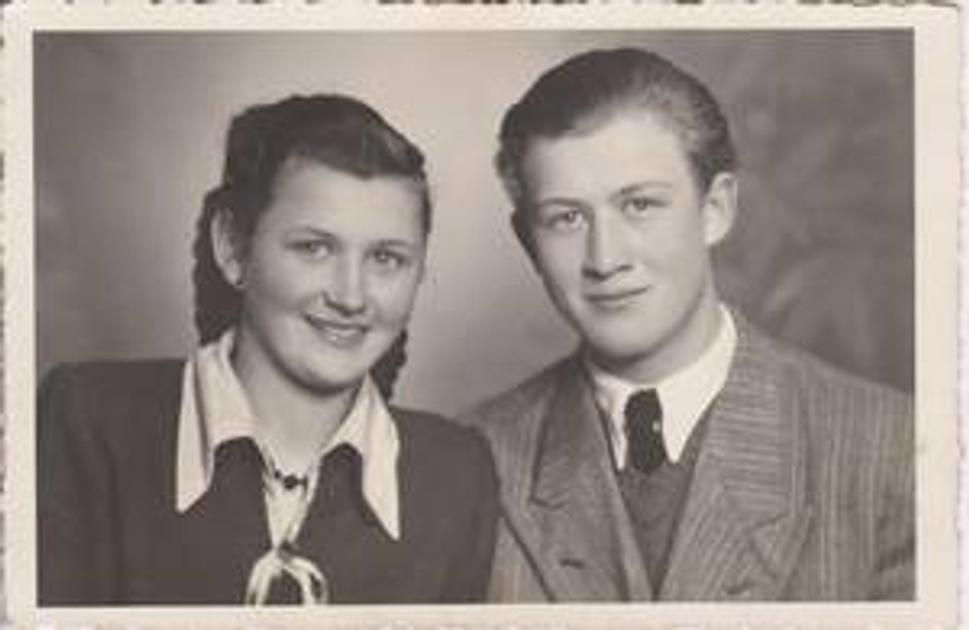 Súrodenci Anička a Jožko Farbiakovci v r. 1950