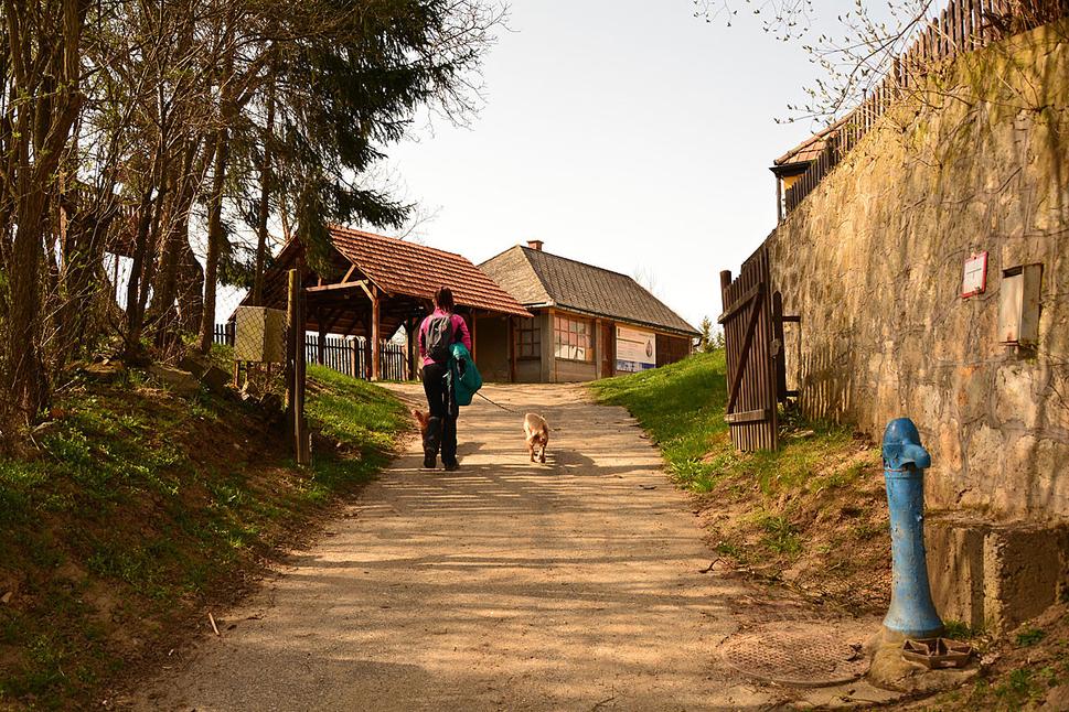 smerom na hradisko sa prechádza popri jednom dome, kde na vás cerí zuby psisko nespratné za ohradou, ktorá sa tvári, že povolí a je po srande