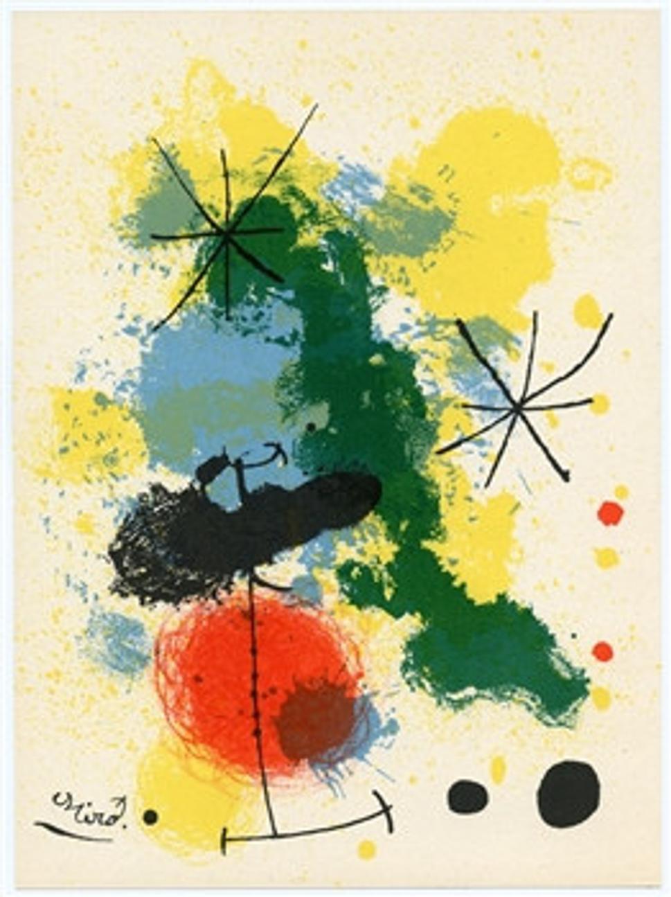 • Joan Miró i Ferrà: bez názvu (litografia), 1964. •