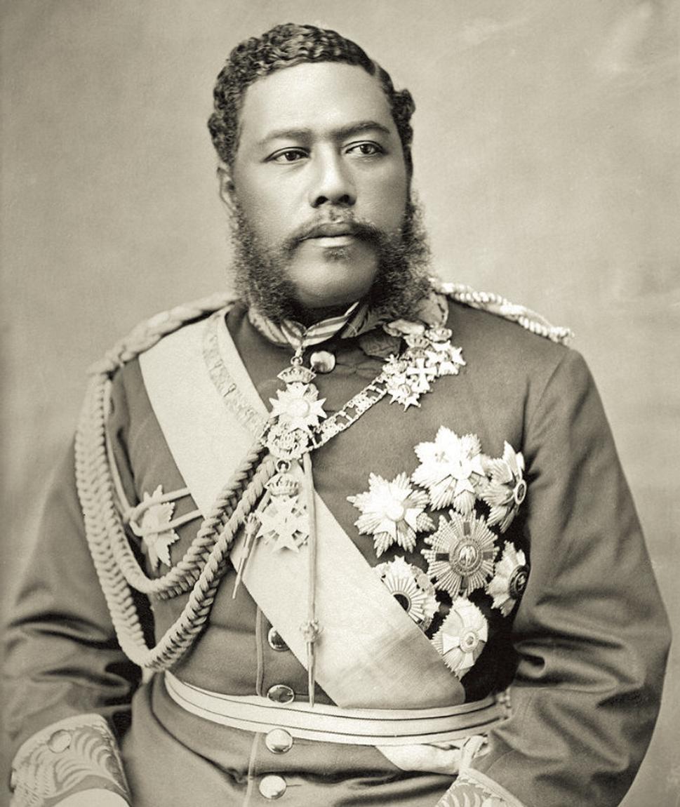Posledný havajský kráľ, kráľ Kalākaua. Zdroj: https://en.wikipedia.org/wiki/Kal%C4%81kaua#/media/File:Kingdavidkalakaua_dust.jpg. Licencia: Public domain.