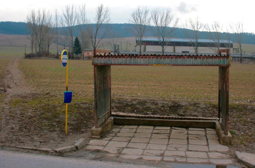 Ostrovany - povyše miestnej rómskej osady. Február 2016.