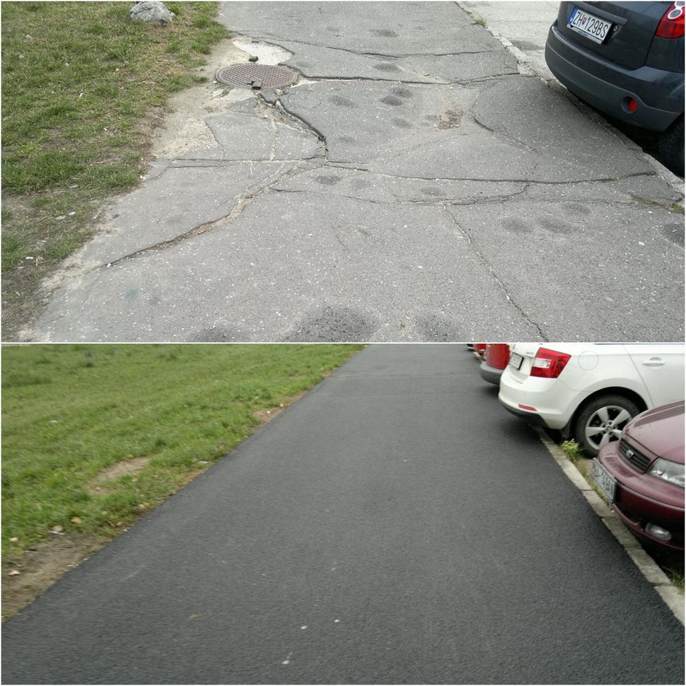 Opravený chodník v Petržalke.