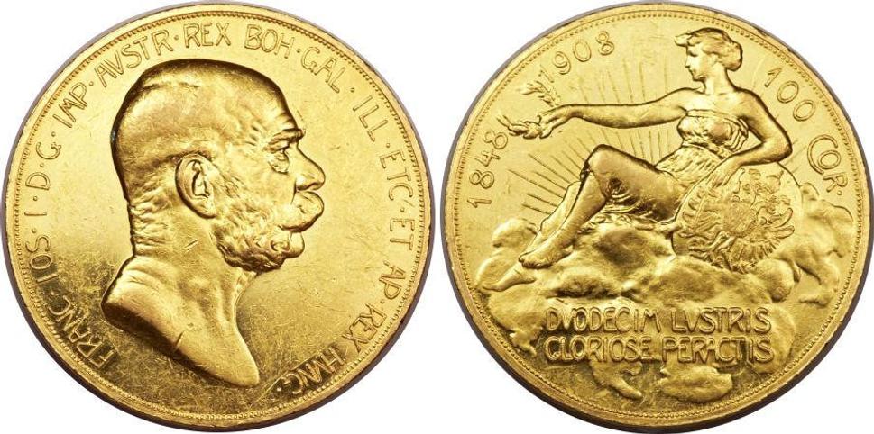 Rakúska pamätná 100 Koruna - 60 rokov na tróne