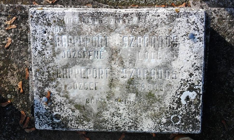 Tabuľka na hrobe Dr. Jozefa Rappeporta