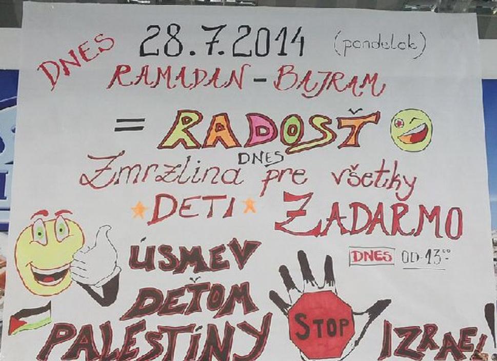 Plagát u zmrzlinára v Humennom