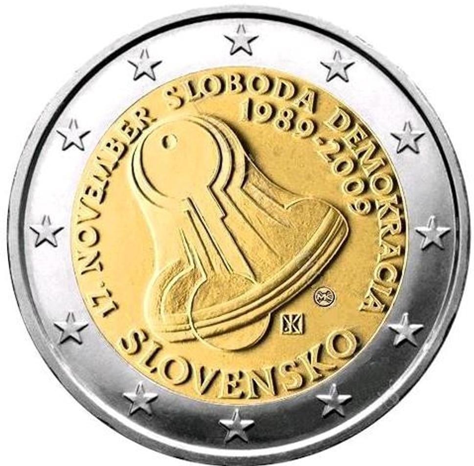 Prvá „čisto Slovenská“ pamätná dvoj eurová minca k 20. výročiu Nežnej revolúcie