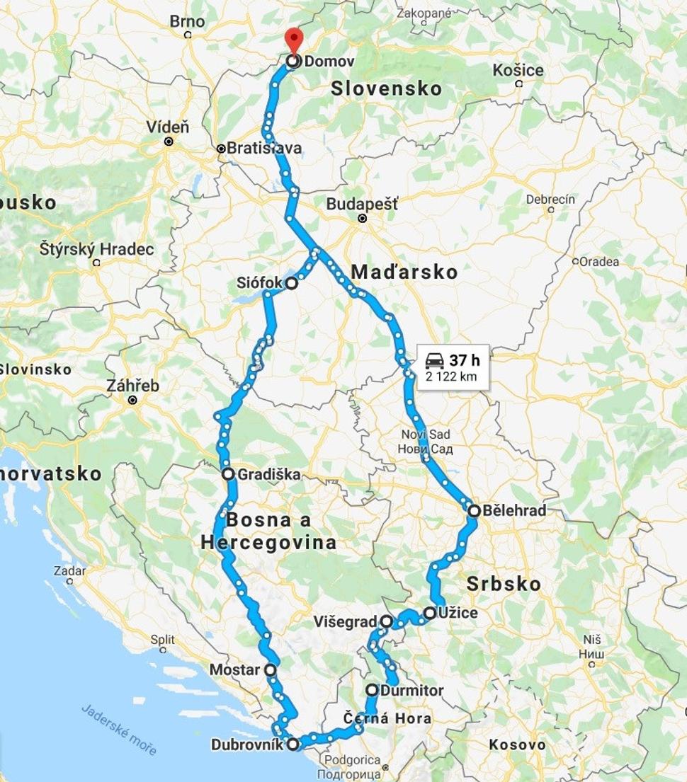 Približný plán trasy