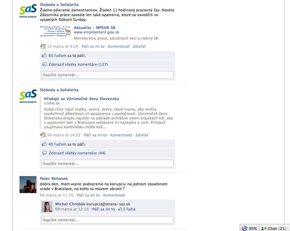 Facebook fan page S.a.S.