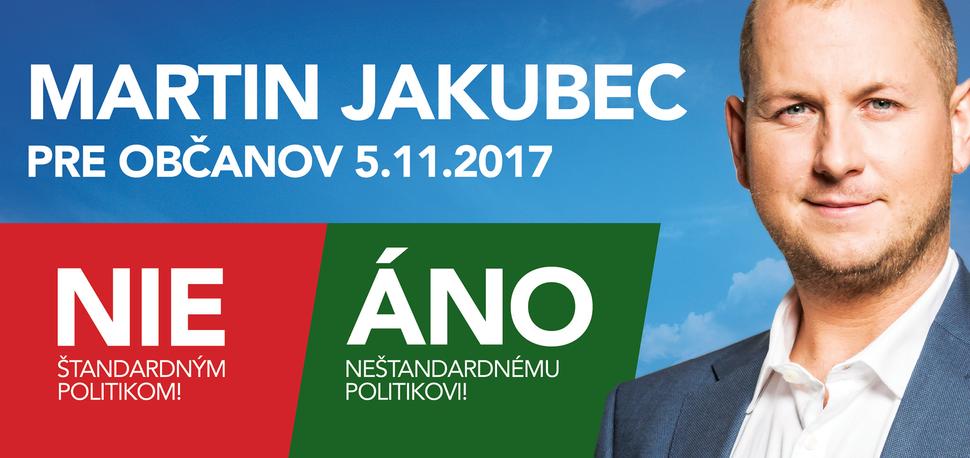 Volebná kampaň - bilbordy v BSK. Martin Jakubec kandidát na predsedu BSK.