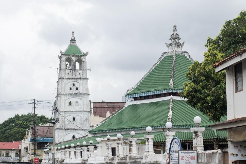 Mešita Kampung Kling Mosque s netradičnou architektúrou