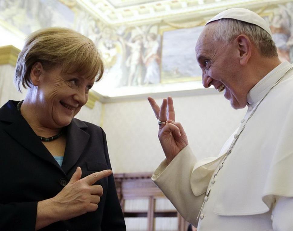 Papa Francesco + Frau Merkel