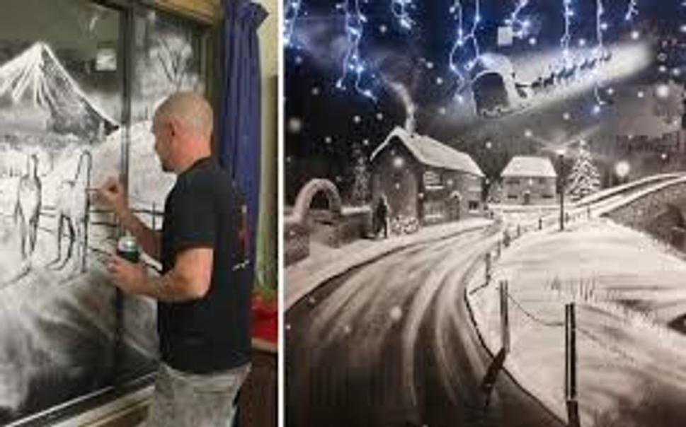 i mrazivý december so štetcom v ruke umelca - maliara môže byť krásny.