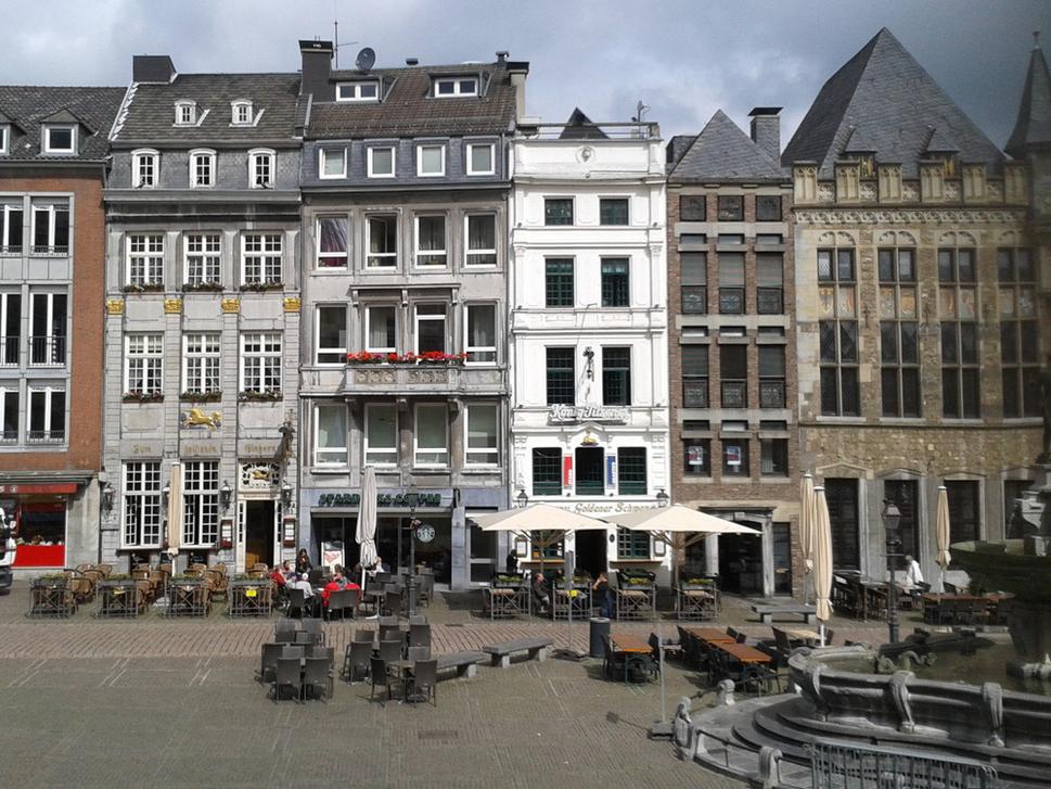 Aachen, hlavné námestie.