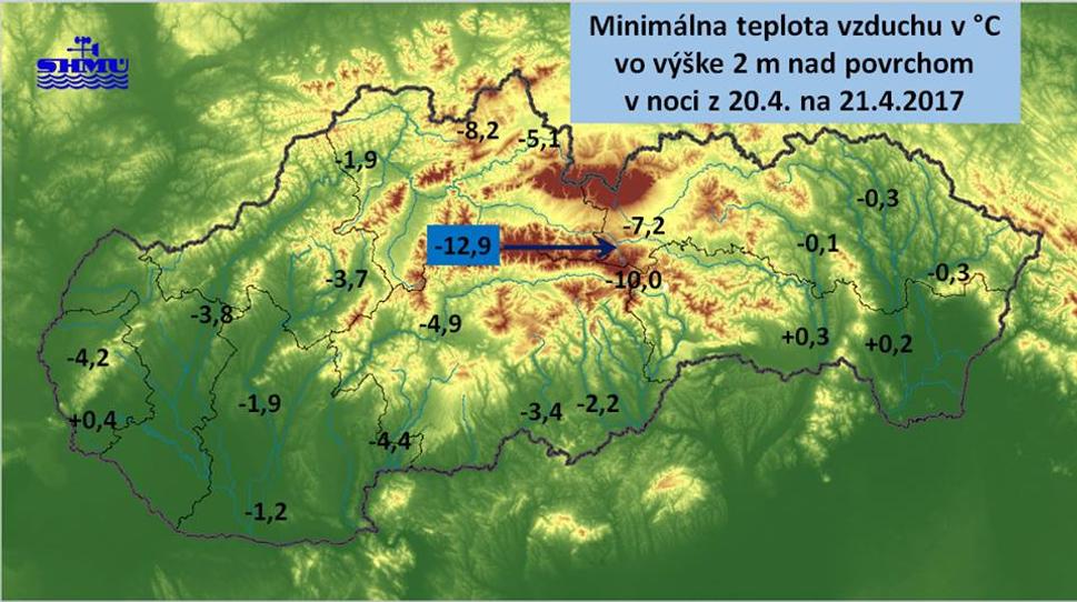 FB SHMÚ Liptovská Teplička -12,9°C.