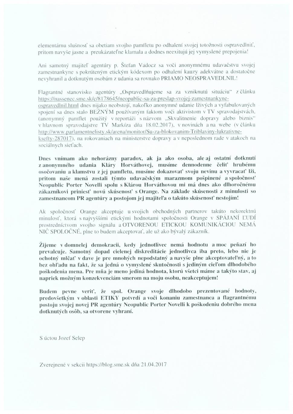 Otvorený list pre Orange k PR agentúre - strana 2