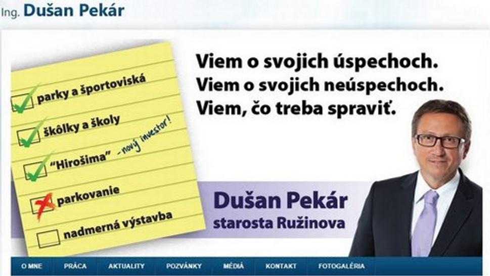 Volebný plagát Dušana Pekára