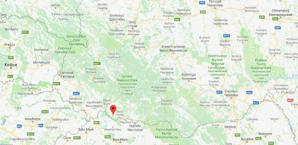 Poloha mesta Vyškovo nad Tisou na mape