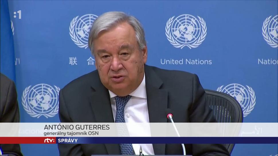 Generálny tajomník OSN António Guterres pri úvodnom prejave.