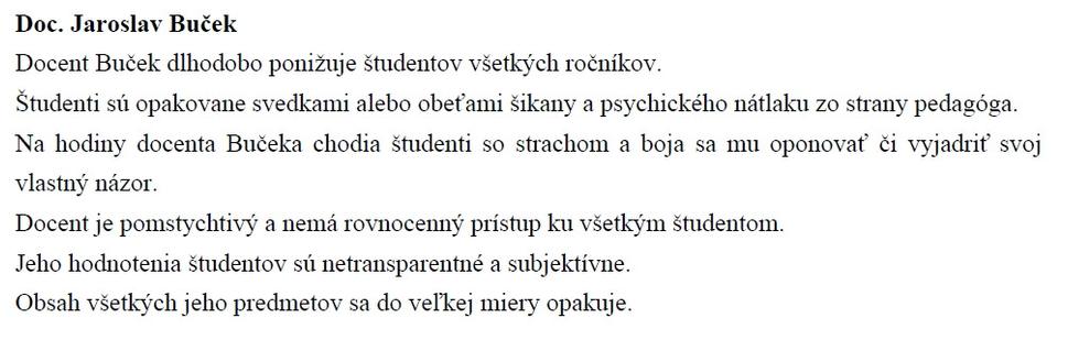 Drihá časť petície študentov katedry žurnalistiky na FiF UK v Bratislave.