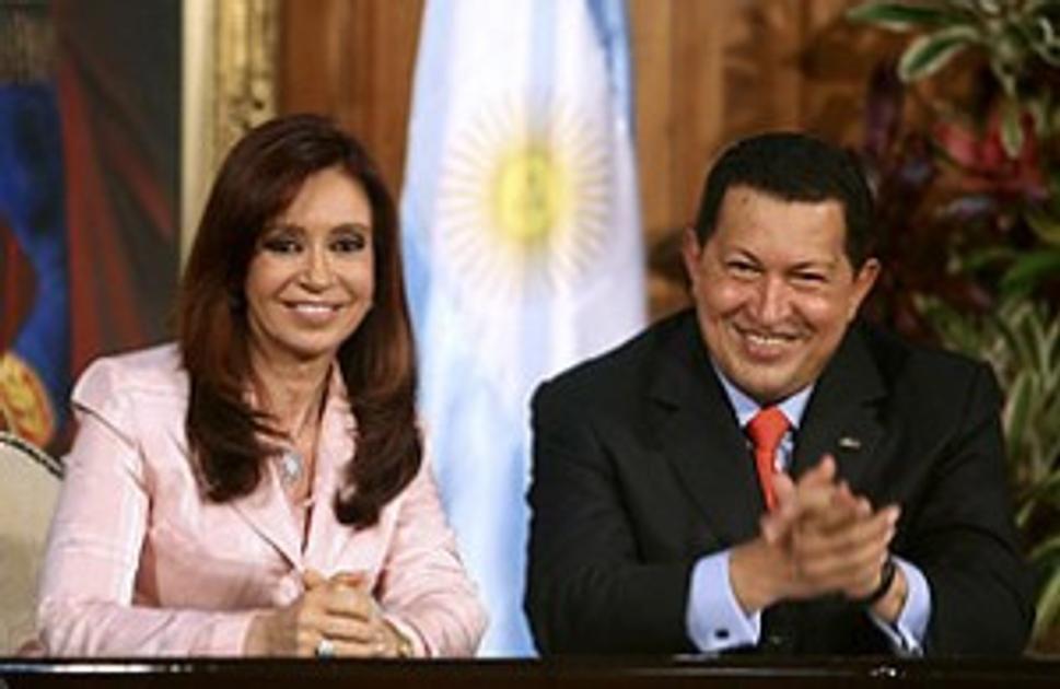 Cristina Kirchner z Argentiny a Hugo Chavez