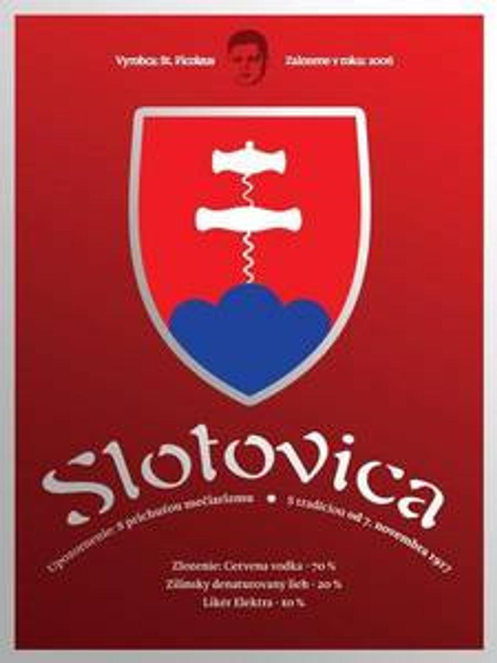 Zloženie: Červená vodka - 70 %, Žilinský denaturovaný lieh - 20 %, Likér Elektra - 10 %