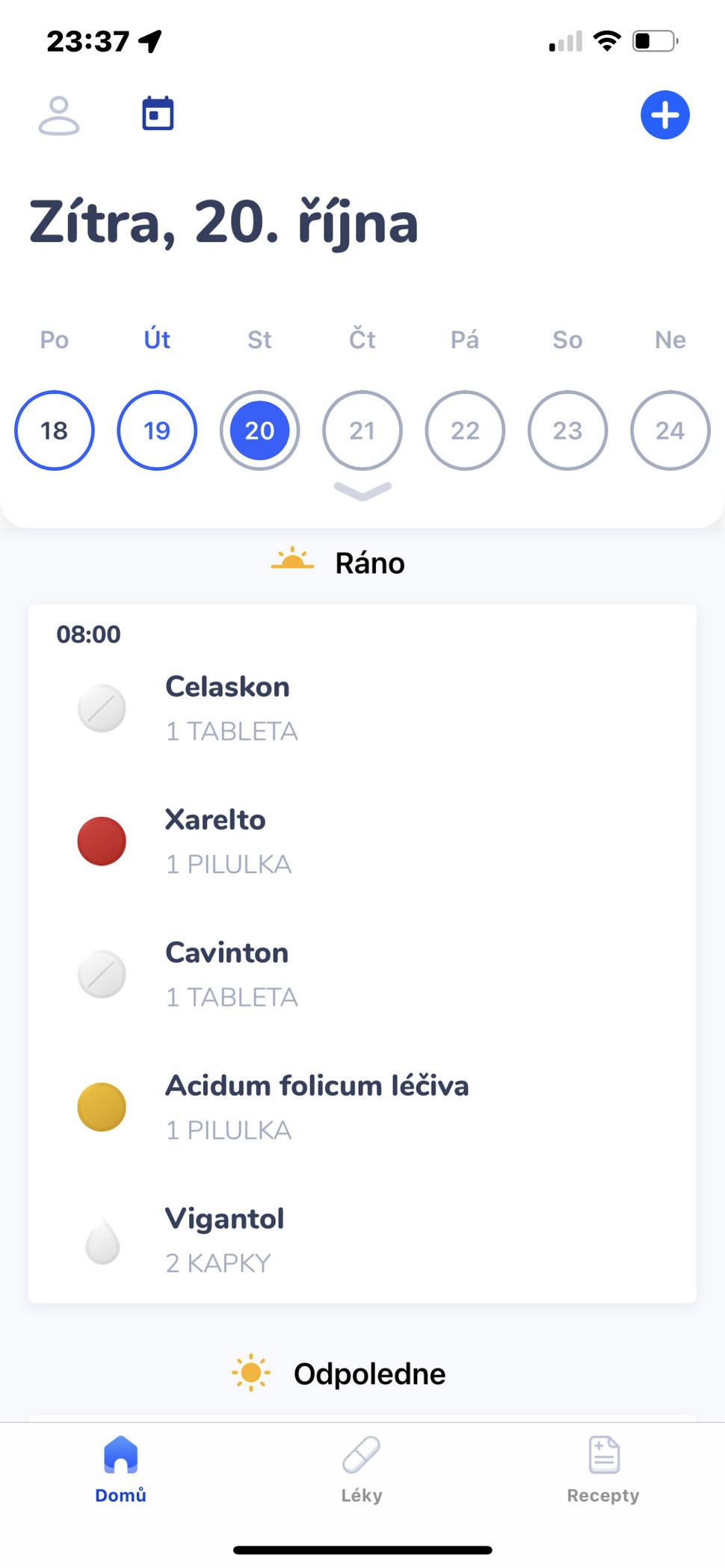 screenshot z aplikácie MEDFOX