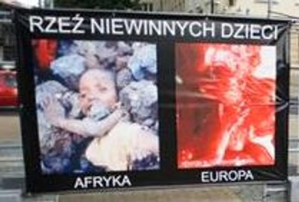 bilboard v Polsku odmietajúci potraty