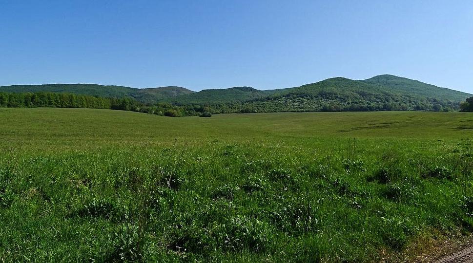 Sprava biele bralo a Tri vrchy od západu povyše Dobrej Nivy.