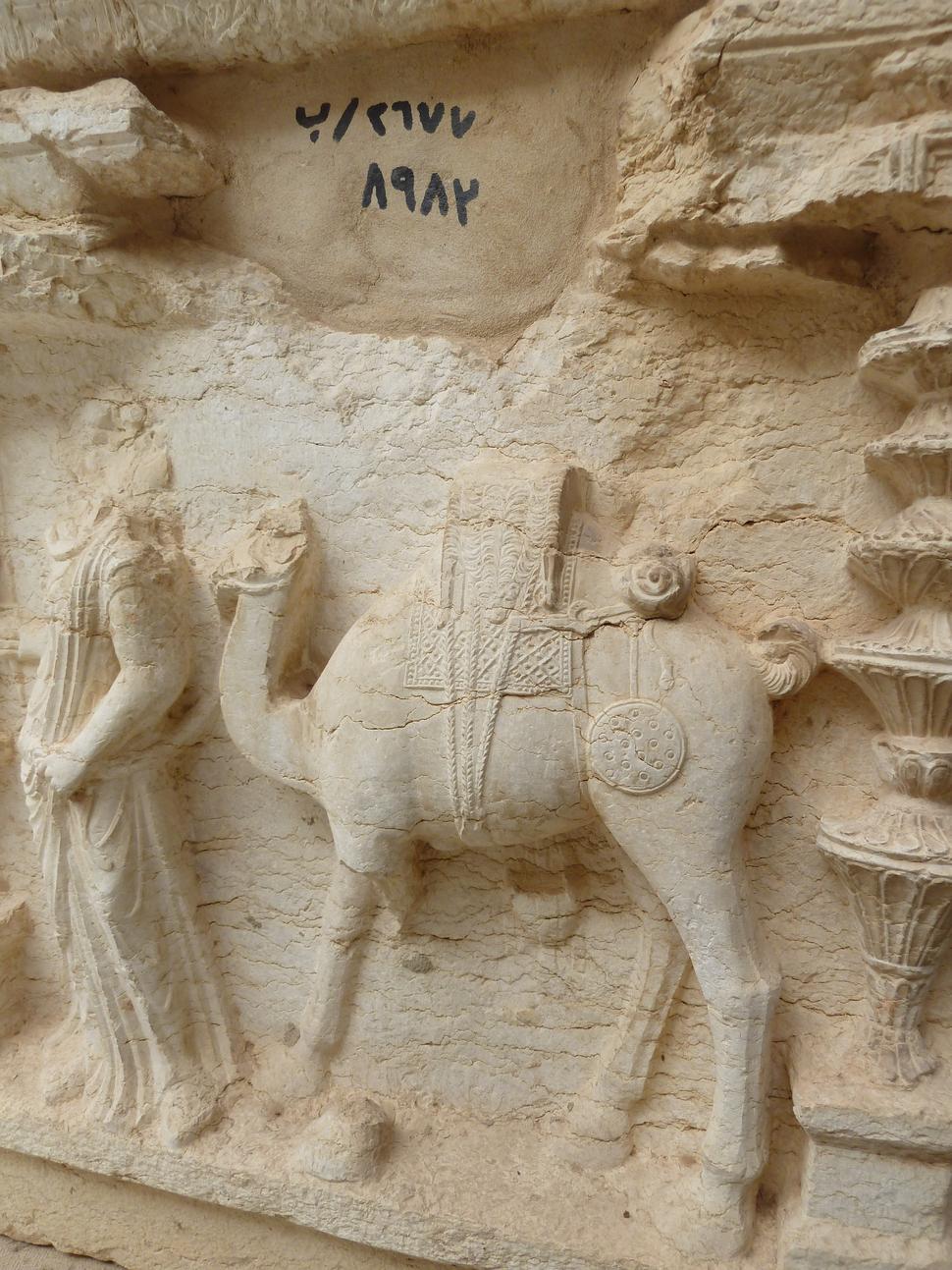 Detail výzdoby sarkofágu s motívom karavány, Archeologické múzeum