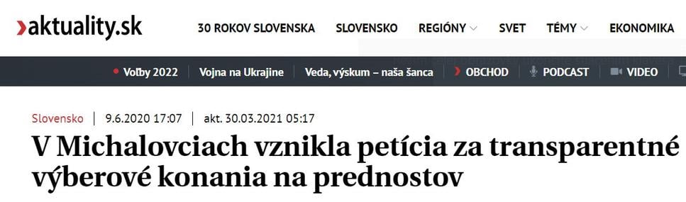 Článok na Aktuality.sk