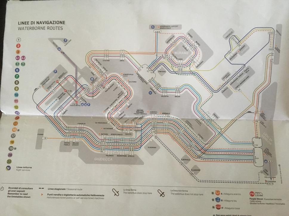 Mapa ciest Vaporeta