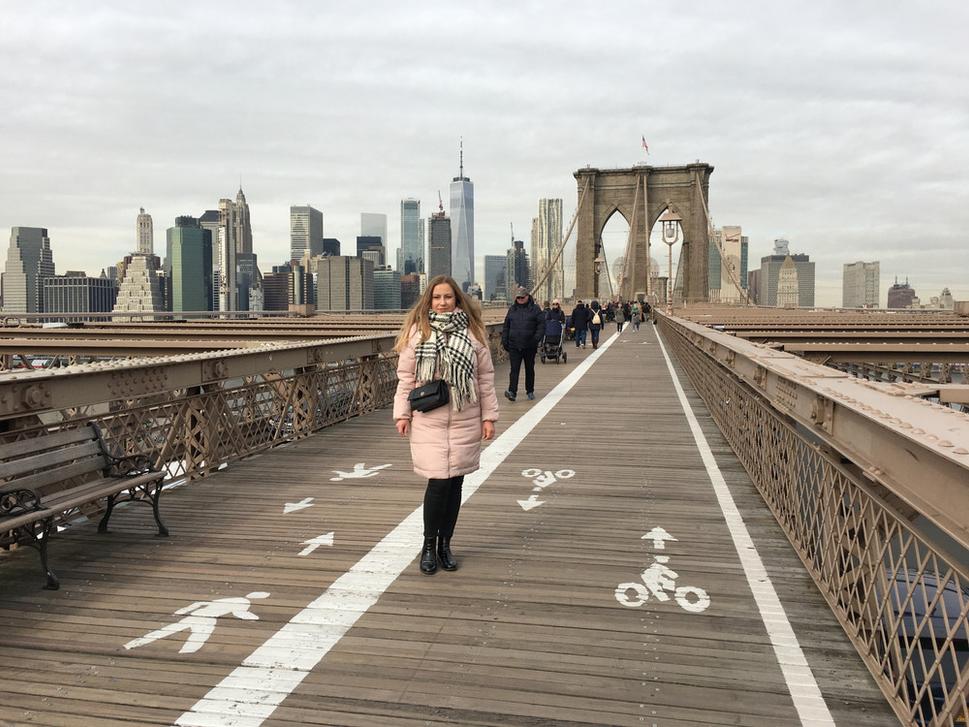 Brooklyn Bridge, myslí sa aj na peších a cyklistov.