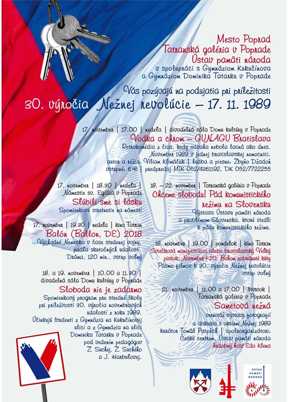 • Jedna z pozvánok na slávnosť k výročiu Novembra '89 - do Popradu. •