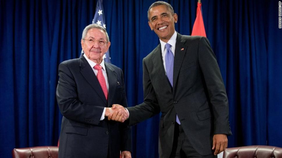 Raul Castro a Barack Obama.