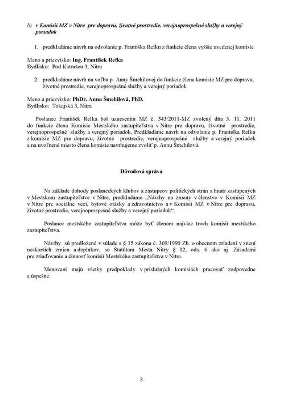 Materiál na rokovanie Mestského zastupiteľstva v Nitre